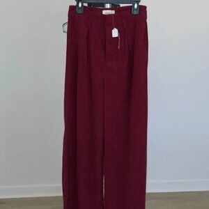 Aura Women's Red Pants, Corduroy, Straight Leg, Pockets, Size XS